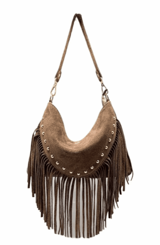 LOUISA FRINGE BAG TAUPE