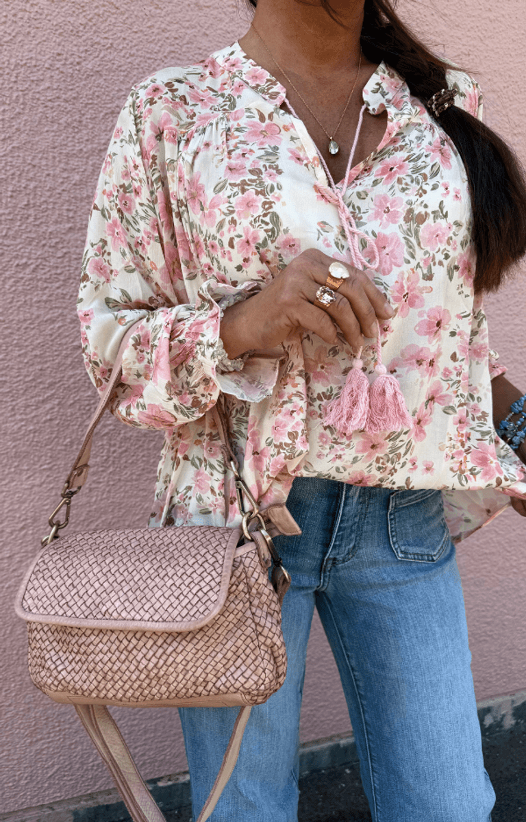 SUSANNE BLOUSE WHITE FLOWER