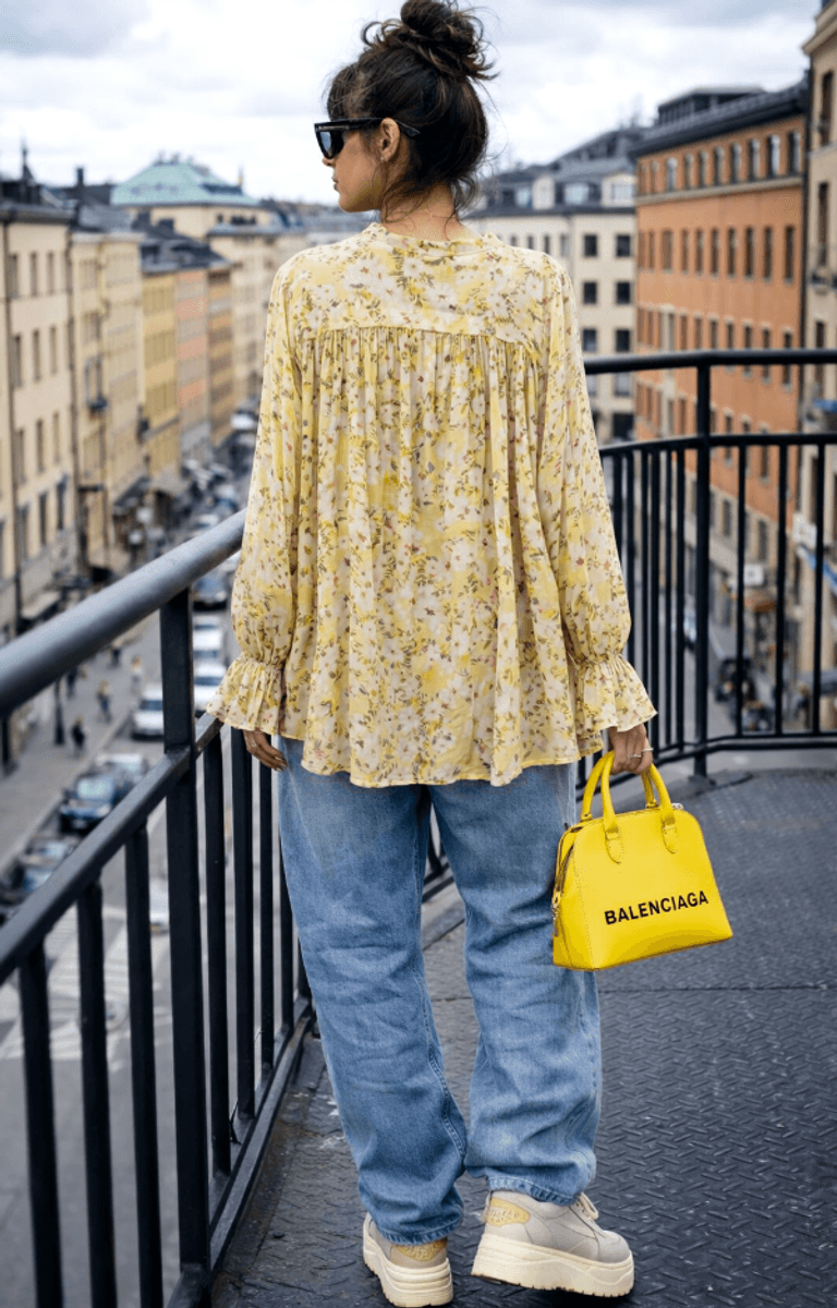 SUSANNE BLOUSE YELLOW FLOWER